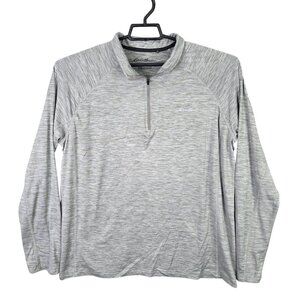 Mens Eddie Bauer Free Dry Gray 1/4 Zip Pullover Shirt Long Sleeve Polyester XL